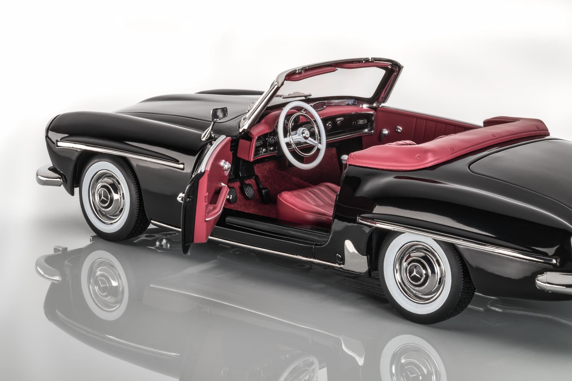 Modellauto: 190 SL Roadster W 121 (1954-1963), schwarz, Norev, 1:18, B66040717