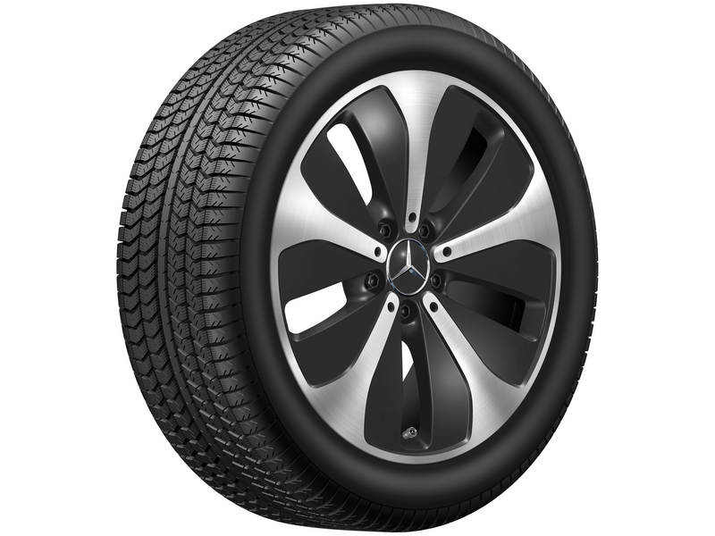5-Speichen-Rad, 45,7 cm (18 Zoll), glanzgedreht, Aero, V-Klasse/EQV/ Vito/eVito, 245/45 R18/, schwarz, A44740173007X23