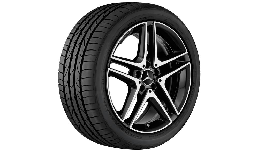 AMG 5-Doppelspeichen-Rad, 45,7 cm (18 Zoll), glanzgedreht, CLA/ A-Klasse, 235/40 R18/, schwarz, A17640100007X23