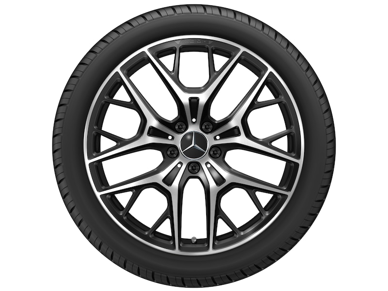 AMG Leichtmetallrad, im Kreuzspeichen-Design, 50,8 cm (20 Zoll), glanzgedreht, E-Klasse, 255/40 R20/, schwarz, A21440118007X23