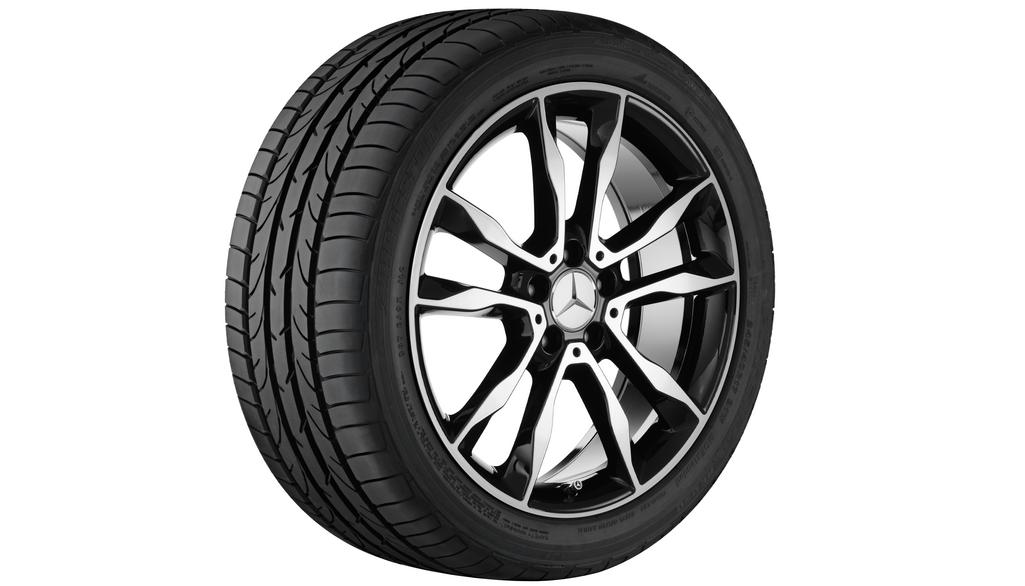 5-Doppelspeichen-Rad, 48,3 cm (19 Zoll), glanzgedreht, GLA, 235/45 R19/, schwarz, A15640104007X23 5-Doppelspeichen-Rad, 48,3 cm (19 Zoll), glanzgedreht, GLA, 235/45 R19/, schwarz, A15640104007X23
