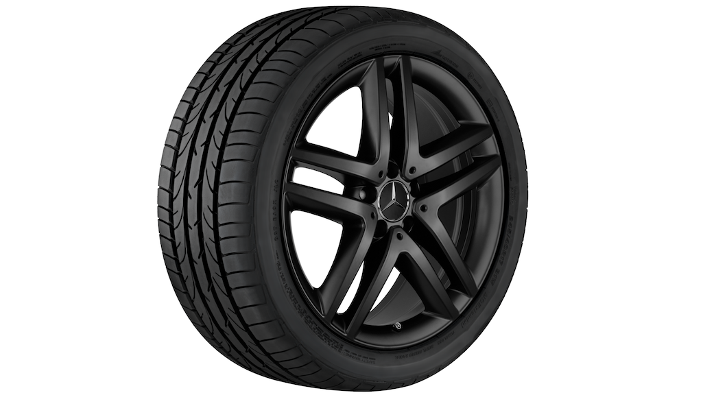 Mercedes-Benz Original Sommer-Komplettrad 5-Doppelspeichen schwarz matt , Continental, PremiumContact 6 MO-V, 245/45 R19 102 Y XL, Sommer, Q440291110510