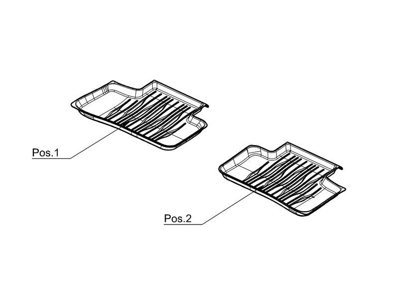 All-weather mats Dynamic Lines, rear, 2-piece, GLC, black, A25468014049051