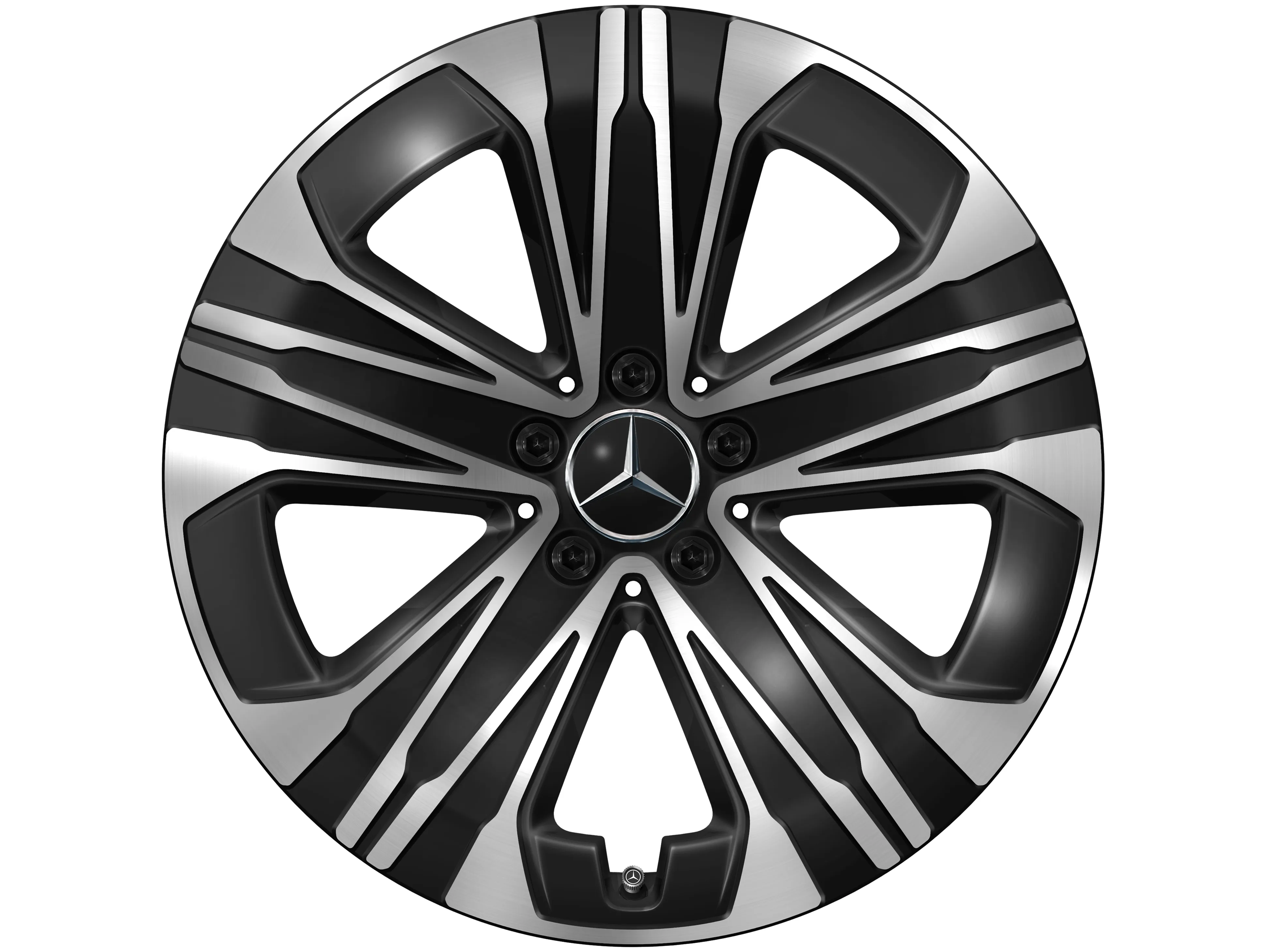 5-Speichen-Rad, Aero, 48,3 cm (19 Zoll), glanzgedreht, 8,5 J x 19 ET 31,5, schwarz, glanzgedreht, A22340180007X23 5-Speichen-Rad, Aero, 48,3 cm (19 Zoll), glanzgedreht, 8,5 J x 19 ET 31,5, schwarz, glanzgedreht, A22340180007X23