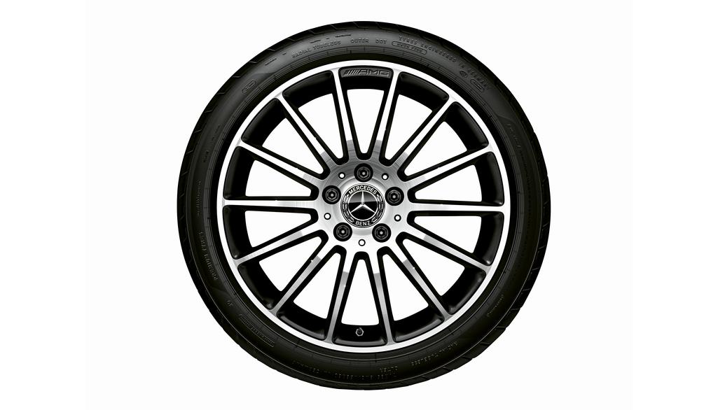 AMG Vielspeichen-Rad, 45,7 cm (18 Zoll), Felgenhorn glanzgedreht, CLA/ B-Klasse/ A-Klasse, 225/40 R18/, schwarz, A17640102007X72