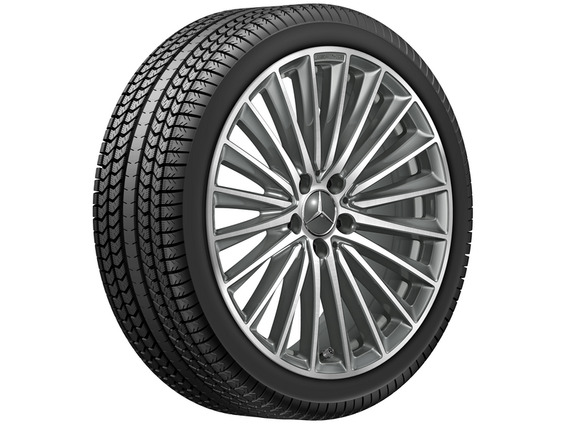 AMG Vielspeichen-Rad, 48,3 cm (19 Zoll), glanzgedreht, C-Klasse, 255/35 R19/, titangrau, A20640120007X21