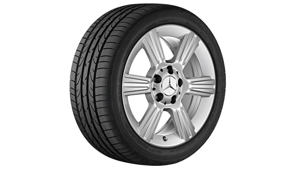 6-spoke wheel, 40.6 cm (16 inch), SLK-SLC, 205/55 R16/, titanium silver, A17240113029765