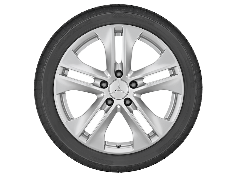 5-twin-spoke wheel, 43.2 cm (17-inch), E-Class, 235/45 R17/, titanium silver, A20740106029765