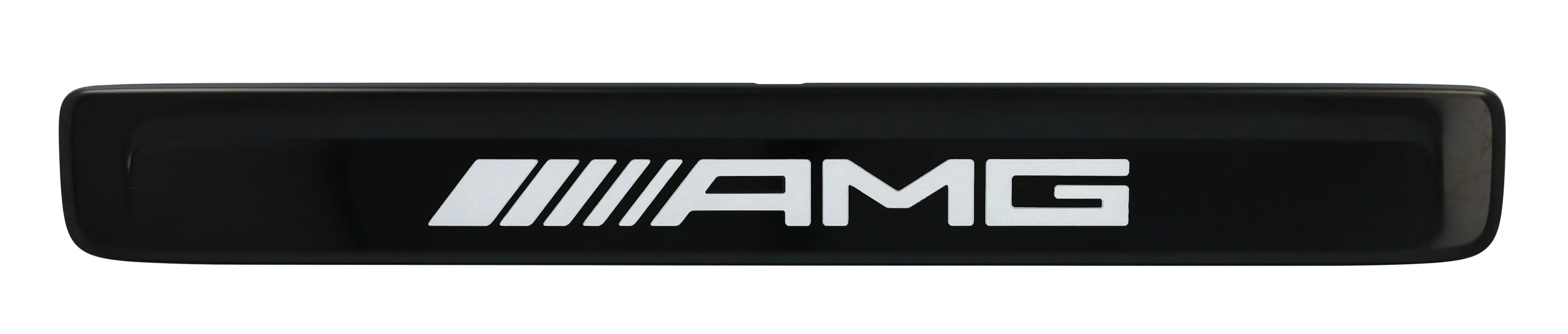 Interchangeable cover for illuminated door sill panel, AMG, front, 2-way, stainless steel, black / white, A2066805405