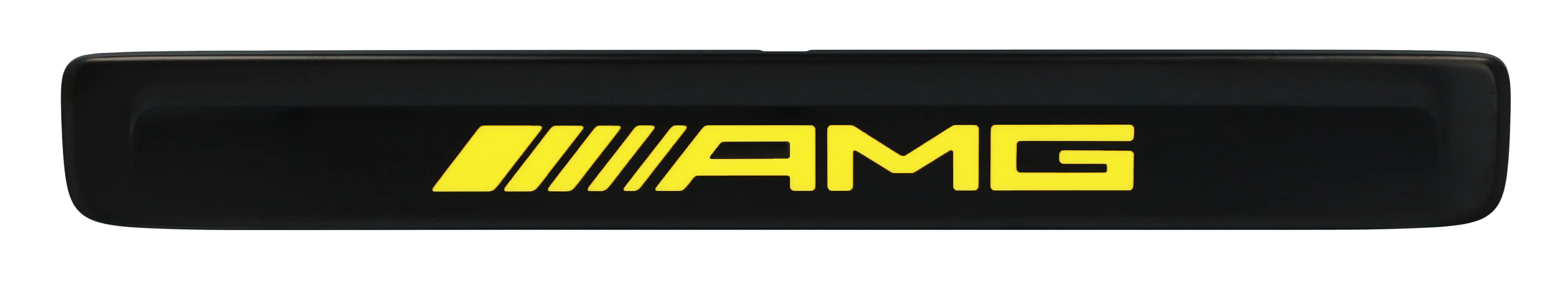 Interchangeable cover for illuminated door sill panel, AMG, front, 2-fold, stainless steel, black / yellow, A2066805005