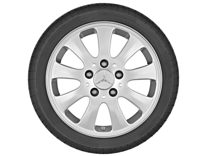 9-spoke wheel, 38.1 cm (15 inch), B-Class/ A-Class, 185/65 R15/, titanium silver, B66471853