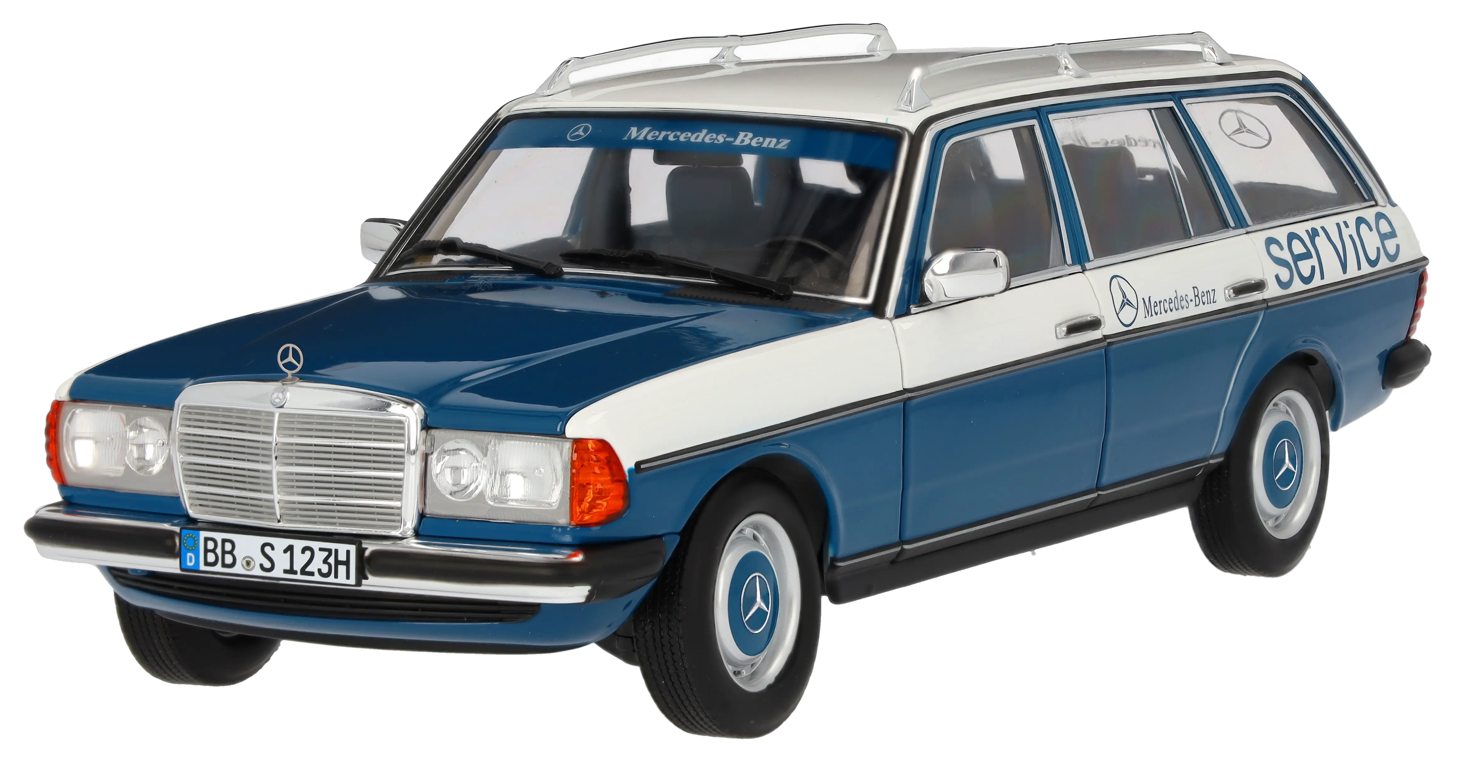 Modellauto: 200 T-Modell S123 (1980-1985), Servicewagen, blau, Norev, 1:18, B66040720 Modellauto: 200 T-Modell S123 (1980-1985), Servicewagen, blau, Norev, 1:18, B66040720