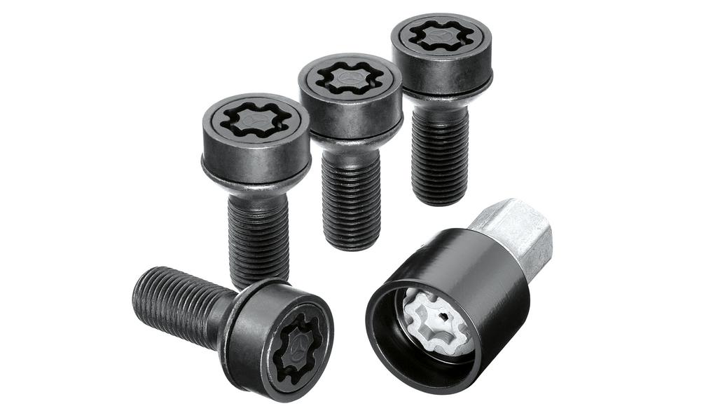 Radsicherungssatz, M14 x 1,5 x 27, (u.a. S-Klasse/ CLA/ CLC), schwarz, A0019901607 Radsicherungssatz, M14 x 1,5 x 27, (u.a. S-Klasse/ CLA/ CLC), schwarz, A0019901607
