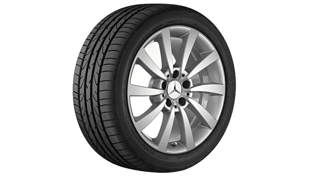 10-Speichen-Rad, 43,2 cm (17 Zoll), CLS, 245/45 R17/, titansilber, A21840110029765 10-Speichen-Rad, 43,2 cm (17 Zoll), CLS, 245/45 R17/, titansilber, A21840110029765