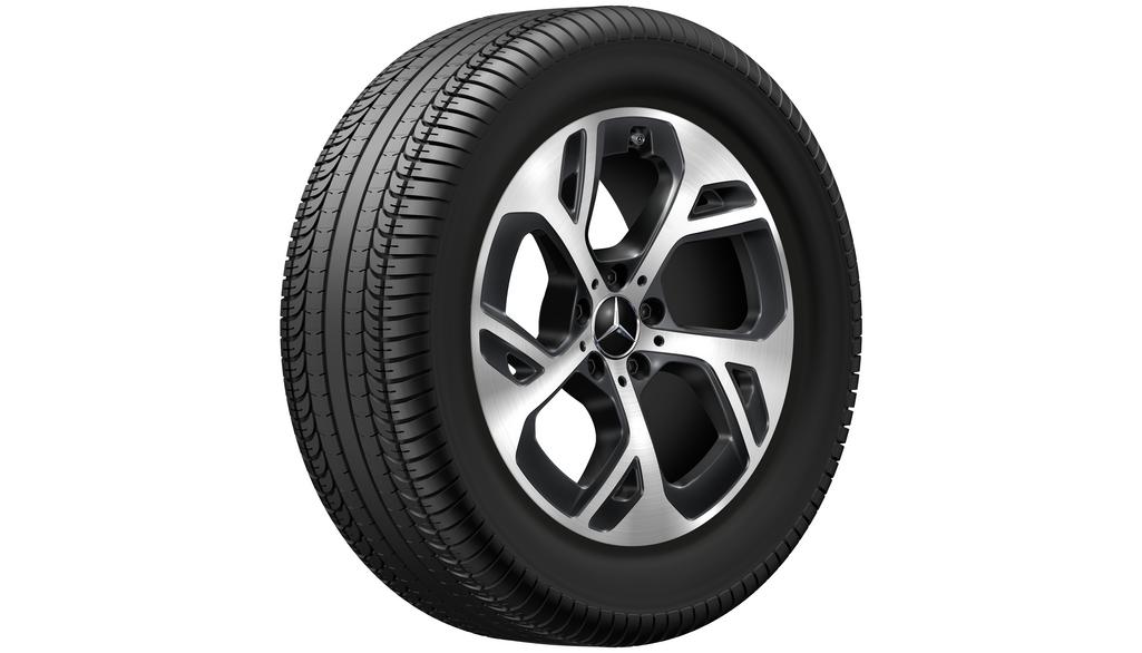 5-Speichen-Rad, Aero, 45,7 cm (18 Zoll), glanzgedreht, GLC, 235/60 R18/, schwarz, A25440101007X23