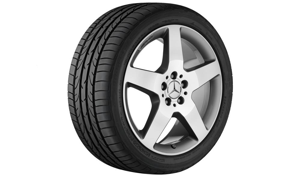 Cerchio AMG a 5 razze, 48,3 cm (19 pollici), Classe M-GLE, 255/50 R19/, color argento, A16640119027X25 Cerchio AMG a 5 razze, 48,3 cm (19 pollici), Classe M-GLE, 255/50 R19/, color argento, A16640119027X25