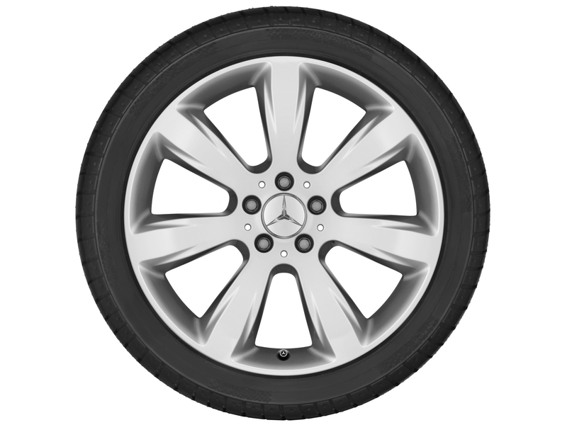 7-spoke wheel, 48.3 cm (19-inch), M-GLE-Class, 255/50 R19/, titanium silver, A16640108029765