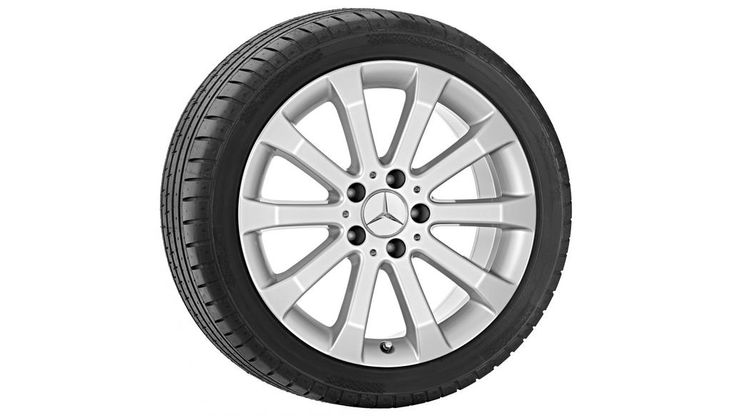 10-Speichen-Rad, 43,2 cm (17 Zoll), CLS, 245/45 R17/, titansilber, B66474483 10-Speichen-Rad, 43,2 cm (17 Zoll), CLS, 245/45 R17/, titansilber, B66474483