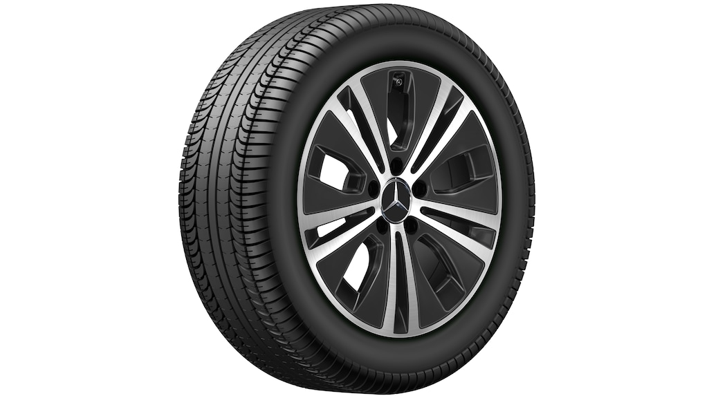 5-Doppelspeichen-Rad Schwarz Glanzgedreht, Dunlop, SP Winter Sport 4D MO, 225/55 R17 97H, Winter, Q440141210180G2