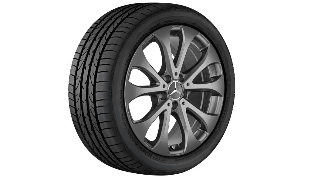 5-Doppelspeichen-Rad, 45,7 cm (18 Zoll), GLC, 235/60 R18/, grau Himalaya, A25340115007756 5-Doppelspeichen-Rad, 45,7 cm (18 Zoll), GLC, 235/60 R18/, grau Himalaya, A25340115007756