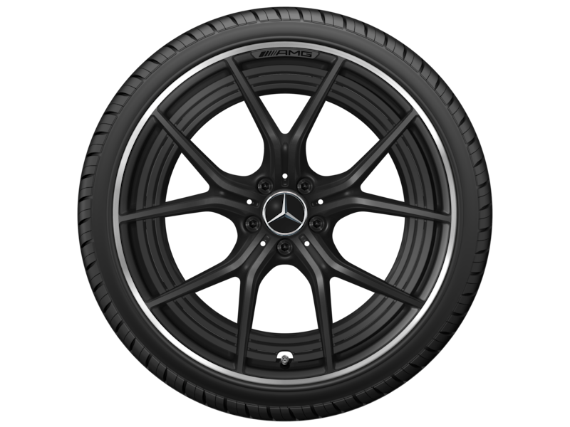 AMG Schmiederad im Kreuzspeichen-Design, 53,3 cm (21 Zoll), Felgenhorn glanzgedreht, AMG GT, 295/30 R21/, schwarz matt, A1924000400