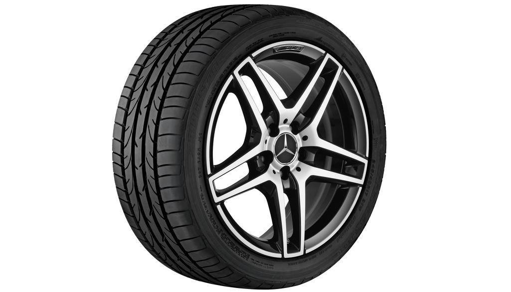 AMG 5-dubbelspaaks velg, 45,7 cm (18 inch), hoogglans, E-Klasse, 245/40 R18/, zwart, A21240103007X23
