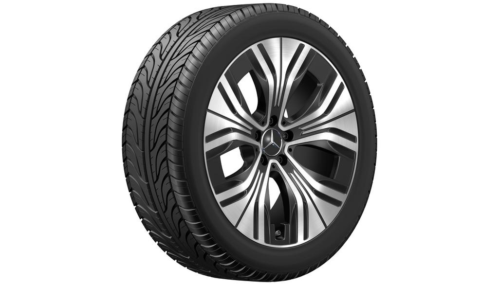 5-Speichen-Rad, Aero, 50,8 cm (20 Zoll), glanzgedreht, EQE, 255/45 R20/, schwarz, A29440106007X23