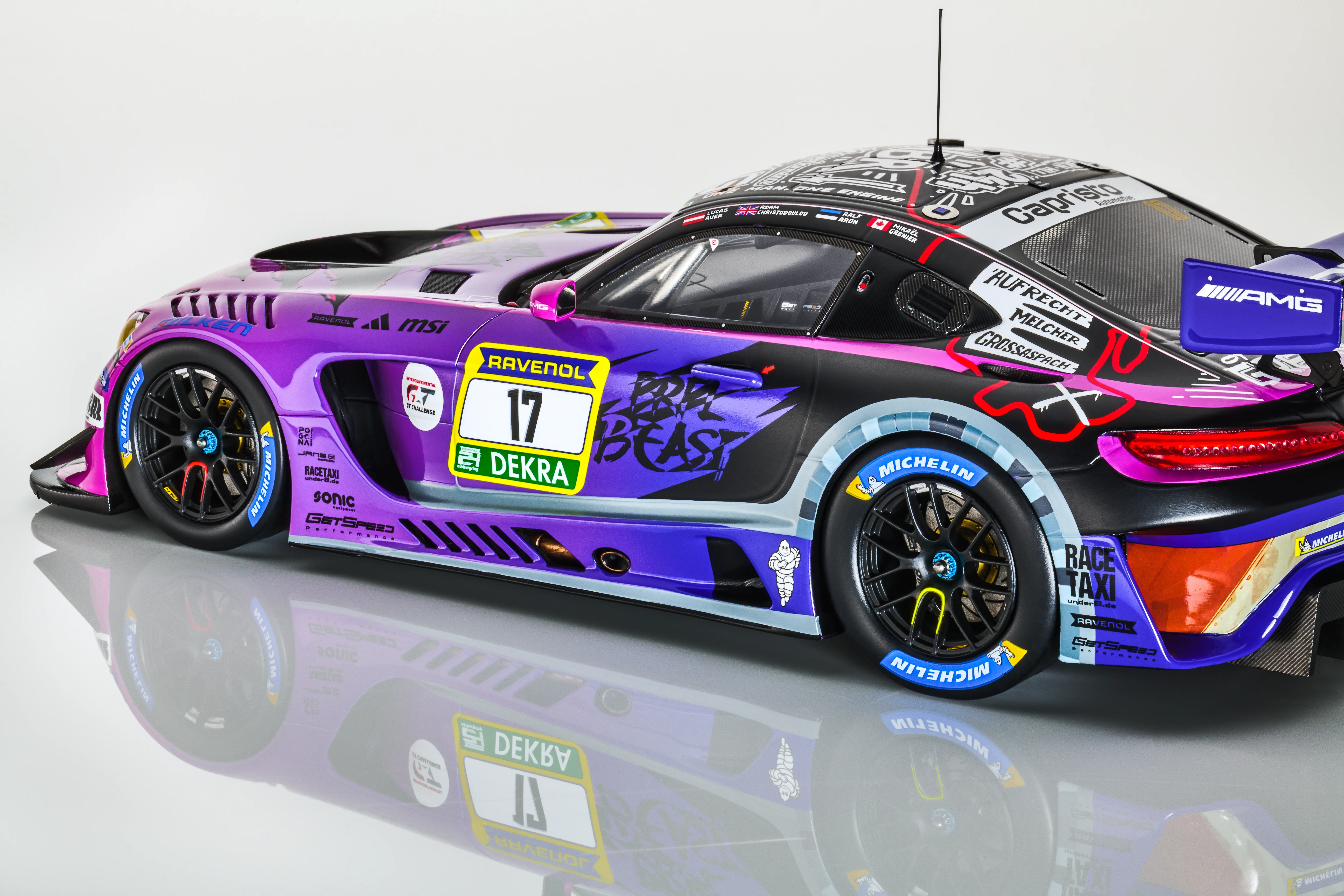Modellauto: Mercedes-AMG GT3, ADAC RAVENOL 24h Nürburgring 2025, C190, lila, Minimax, 1:18, B66960855 Modellauto: Mercedes-AMG GT3, ADAC RAVENOL 24h Nürburgring 2025, C190, lila, Minimax, 1:18, B66960855