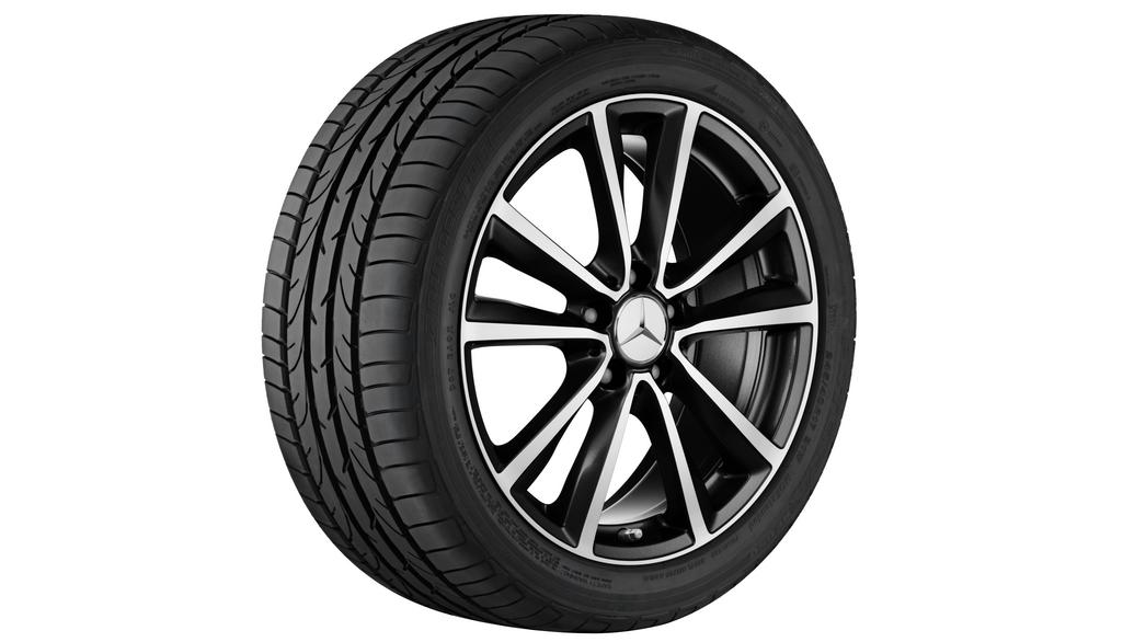 5-Doppelspeichen-Rad Schwarz Glanzgedreht, Continental, ContiSportContact 5 MO, 225/40 R18 92Y XL, Sommer, Q44024111147A