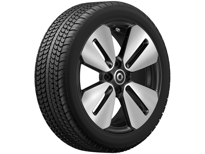 4-Speichen-Leichtmetallrad, 40,6 cm (16 Zoll), glanzgedreht, smart, 185/50 R16/, schwarz, A4534016401