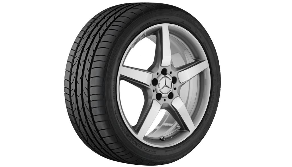 AMG 5-spoke wheel, 48.3 cm (19-inch), high-sheen, CLS, 285/30 R19/, silver-colored, B66031487