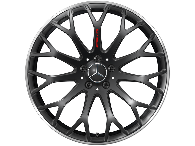 AMG Schmiederad, im Kreuzspeichen-Design, 50,8 cm (20 Zoll), Felgenhorn glanzgedreht, C-Klasse, 265/35 R20/, schwarz matt, A20640131007X71