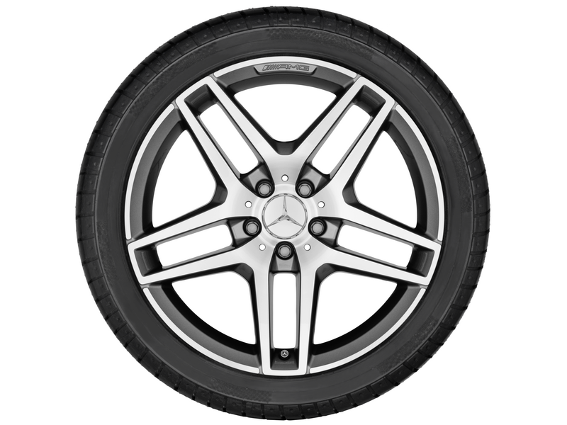 AMG 5-twin-spoke wheel, 45.7 cm (18-inch), high-sheen, E-Class, 245/40 R18/, titanium gray, A21240103007X21