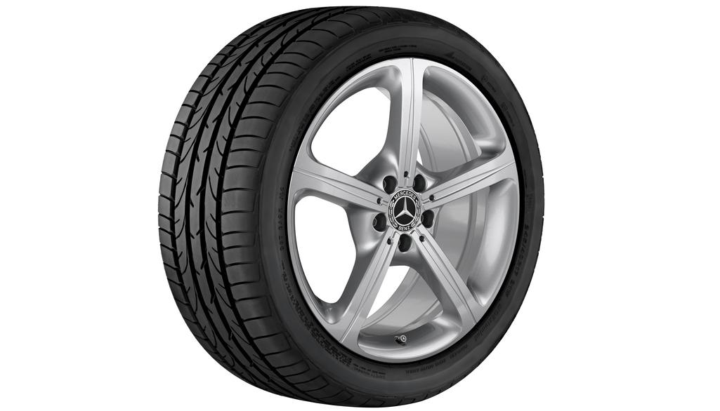 Cerchio a 5 razze, 48,3 cm (19 pollici), CLS, 275/35 R19/, argento vanadio, A25740111007X45 Cerchio a 5 razze, 48,3 cm (19 pollici), CLS, 275/35 R19/, argento vanadio, A25740111007X45
