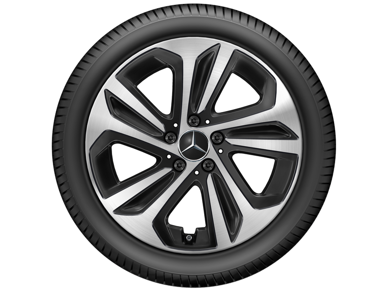 5-Speichen-Rad, Aero, 45,7 cm (18 Zoll), glanzgedreht, CLA/ B-Klasse/ A-Klasse, 225/45 R18/, schwarz, A17740141007X23