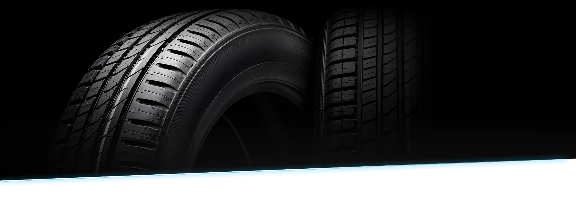 Reifen auf einem schwarzen Hintergrund