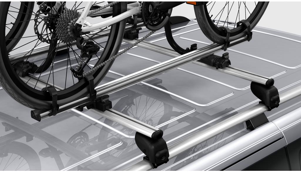 Railing base support Alustyle, two crossbars, Viano/ V-Class/EQV/ Vito/eVito, silver-colored, black, A4478902000 Railing base support Alustyle, two crossbars, Viano/ V-Class/EQV/ Vito/eVito, silver-colored, black, A4478902000