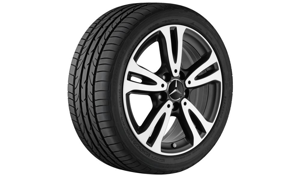 Cerchio a 5 doppie razze, 40,6 cm (16 pollici), lucido, CLA/ Classe B/ Classe A, 205/55 R16/, nero opaco, A24640100007X36