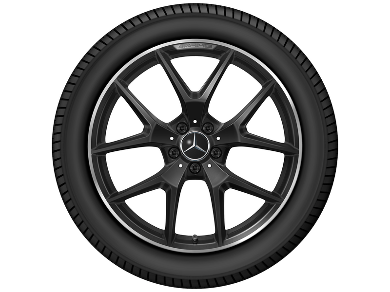 AMG Kreuzspeichen-Rad, 50,8 cm (20 Zoll), Felgenhorn glanzgedreht, GLC/ E-Klasse, 255/45 R20/, schwarz, A25340155007X72