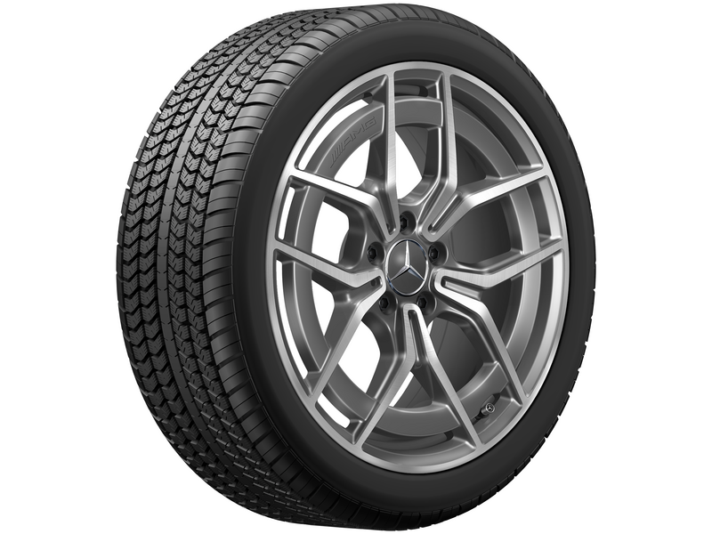 AMG 5-twin-spoke wheel, 48.3 cm (19-inch), high-sheen, E-Class, 245/35 R19/, tantalum gray, A21340166007Y51