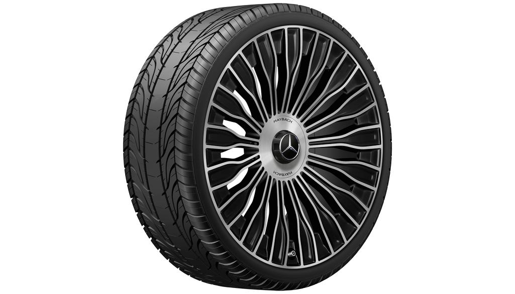 Vielspeichen-Rad, 53,3 cm (21 Zoll), glanzgedreht, S-Klasse, 265/35 R21/, schwarz, A22340144007X23