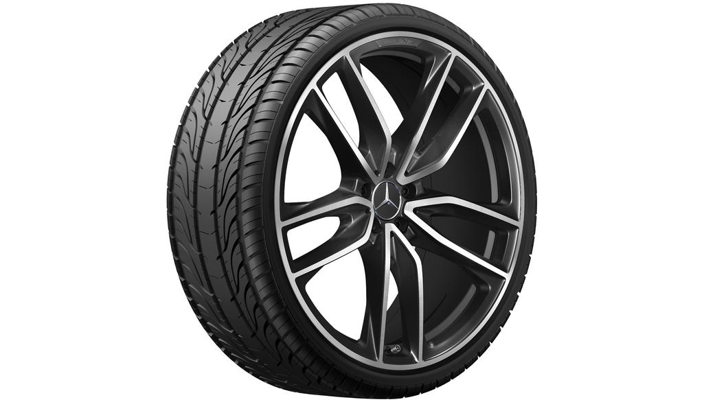 AMG 5-Doppelspeichen-Rad, 58,4 cm (23 Zoll), glanzgedreht, GLS, 325/35 R23/, schwarz, A16740178007X23