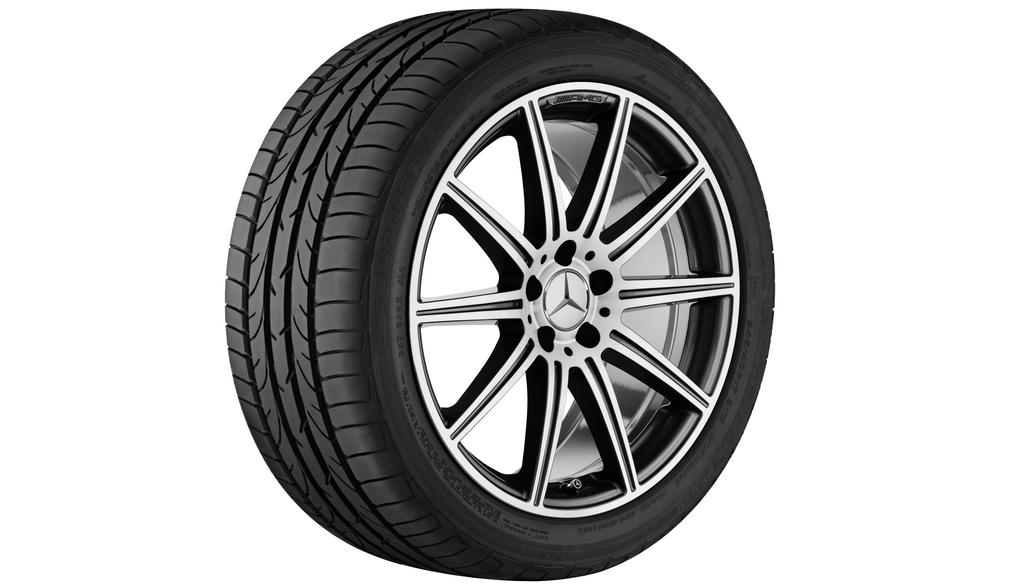 AMG 10-Speichen-Rad, 48,3 cm (19 Zoll), glanzgedreht, E-Klasse/ CLS, 285/30 R19/, titangrau, B66031551 AMG 10-Speichen-Rad, 48,3 cm (19 Zoll), glanzgedreht, E-Klasse/ CLS, 285/30 R19/, titangrau, B66031551