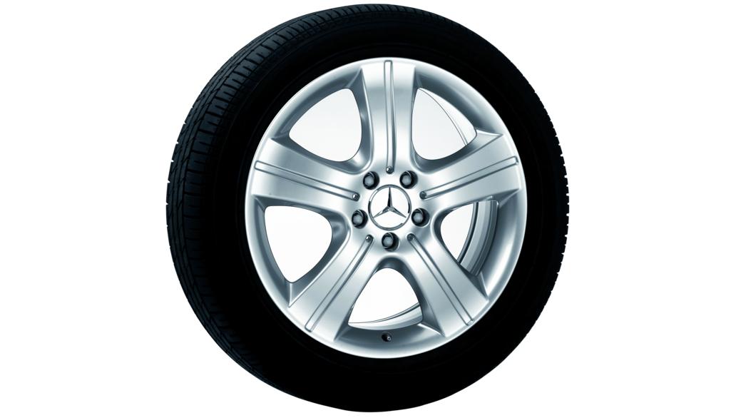 5-spoke wheel, Mintaka, 45.7 cm (18-inch), M-GLE-Class, 255/55 R18/, sterling silver, B66474297 5-spoke wheel, Mintaka, 45.7 cm (18-inch), M-GLE-Class, 255/55 R18/, sterling silver, B66474297