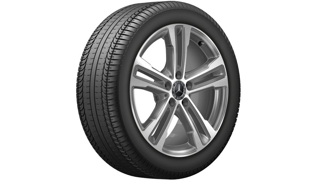 5-twin-spoke wheel, 45.7 cm (18-inch), high-gloss, E-Class, 245/45 R18/, tremolit-metallic, A21340157007X44 5-twin-spoke wheel, 45.7 cm (18-inch), high-gloss, E-Class, 245/45 R18/, tremolit-metallic, A21340157007X44
