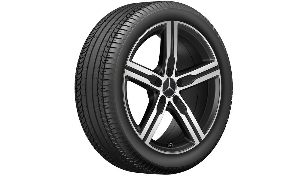 5-spaaks velg, 45,7 cm (18 inch), hoogglans, CLA/B-Klasse/A-Klasse, 225/45 R18/, matzwart, A17740132007X36
