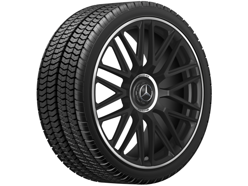 AMG forged wheel in cross-spoke design, 53.3 cm (21-inch), rim flange high-sheen, E-Class, 295/30 R21/, matt black, A21440114007X71