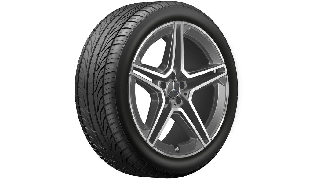 Cerchio AMG a 5 doppie razze, 53,3 cm (21 pollici), lucido, GLS, 275/45 R21/, grigio tantal, A16740173007Y51 Cerchio AMG a 5 doppie razze, 53,3 cm (21 pollici), lucido, GLS, 275/45 R21/, grigio tantal, A16740173007Y51