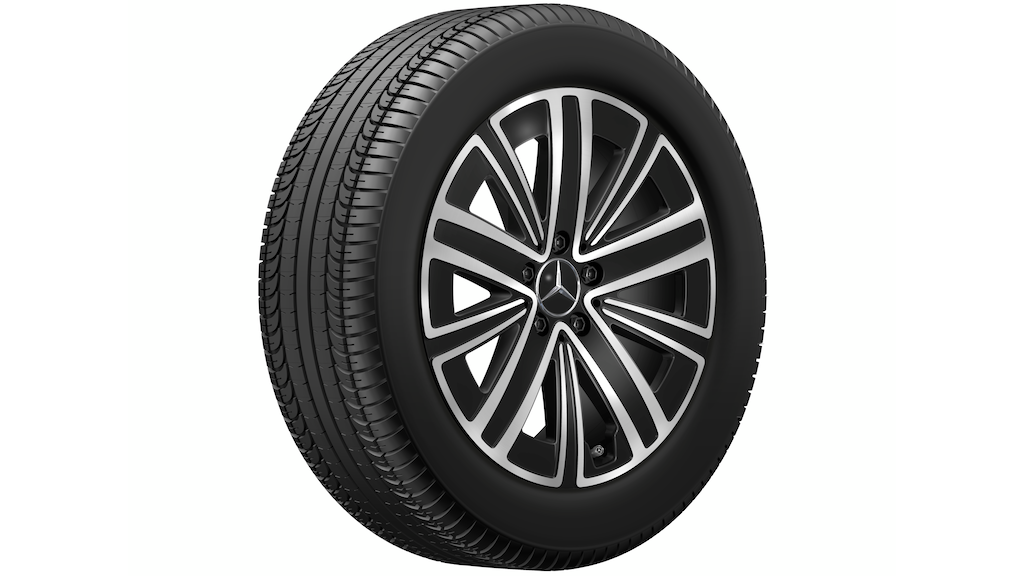 Mercedes-Benz Original Winter-Komplettrad 10-Doppelspeichen Aero schwarz glanzgedreht , Goodyear, UltraGrip Performance 3 MO, 215/60 R18 102 H XL, Winter, Q440301410550