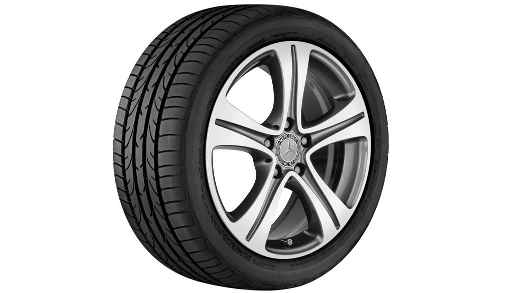 5-spoke wheel, 45.7 cm (18 inch), high-sheen, E-Class, 245/45 R18/, tremolit-metallic, A21340114007X44